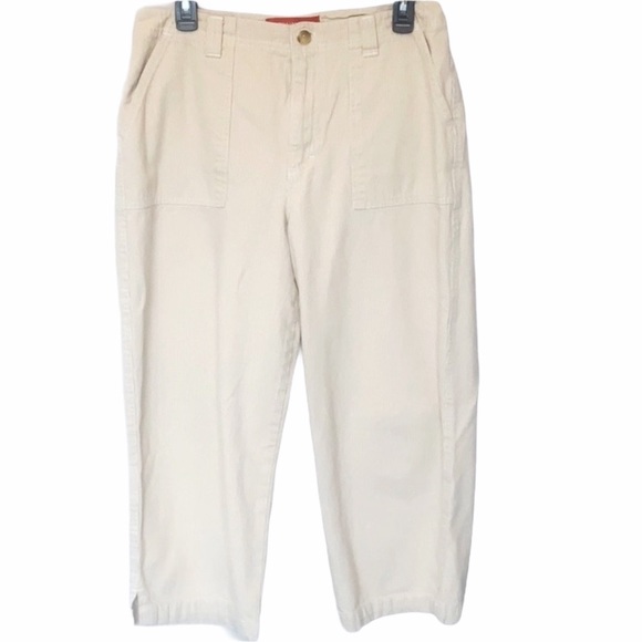 Gloria Vanderbilt Wide Leg Cropped Pants Cream 12 - Picture 1 of 4